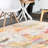 Vita Colorful Abstract Power Loom Performance Yellow/Cream/Pink Rug-309312520