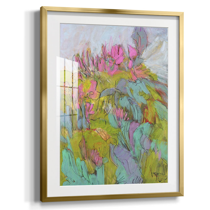 «Rise And Bloom», reproduction encadrée, Blanc, Papier avec cadre doré
