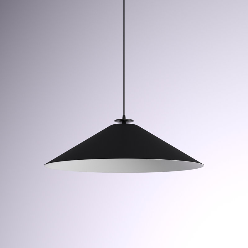 Luminaire suspendu incandescent 1 lumière Prerte, Noir mat