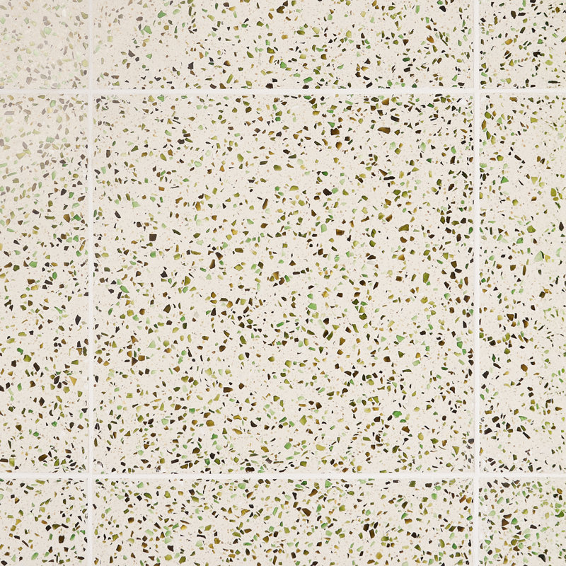 Veritas Terrazzo 16X16 Polished Terrazzo Tile, Green/Beige