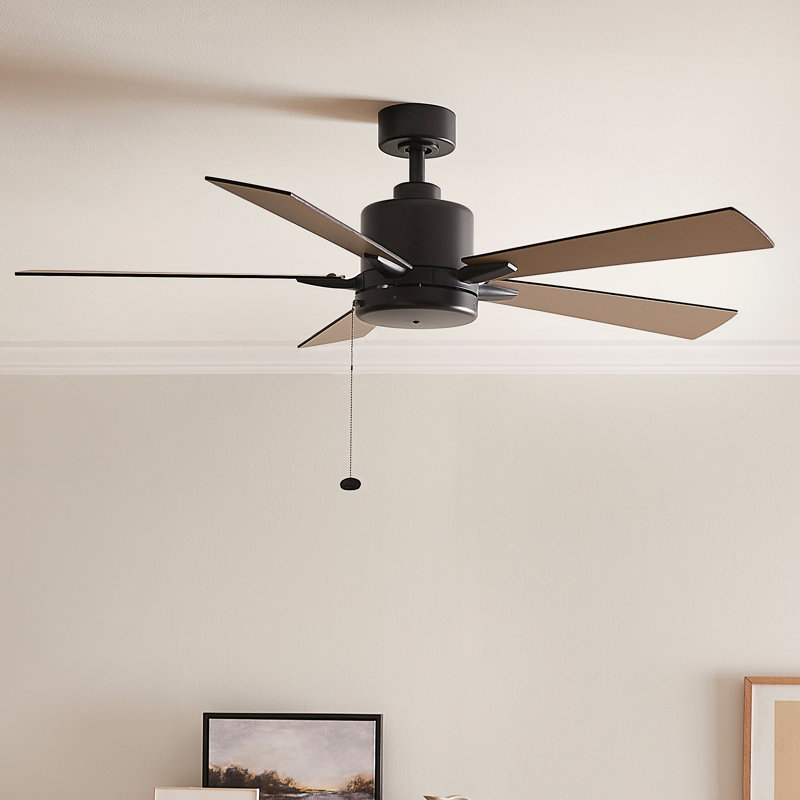 Lucian II 52'' Satin Black Ceiling Fan with Reversible Blades