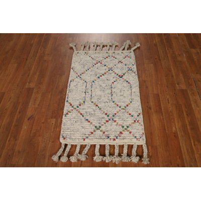 All-Over Striped Moroccan Indian Rug 2x3