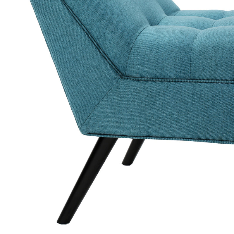 Gwyneth Dark Teal Polyester and Birch Fabric Bench