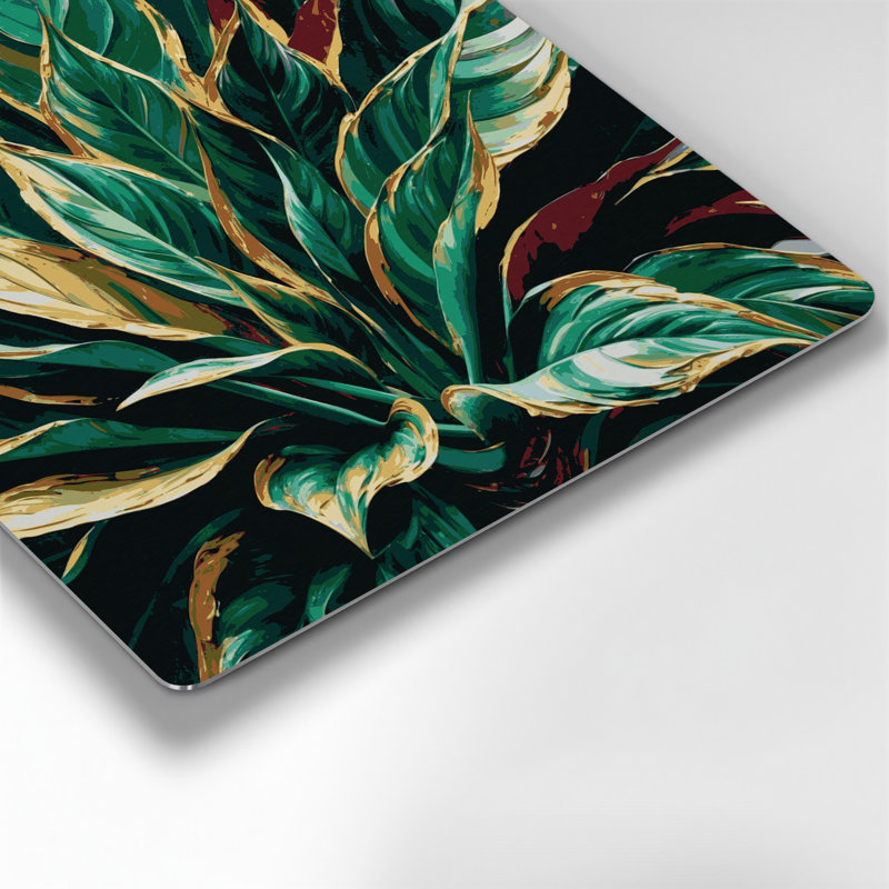 Art mural en métal Botanical Dracaena, H 12 po x l 12 po