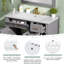 Meuble-lavabo moderne avec lavabo en céramique, portes à fermeture douce, plusieurs tiroirs de rangement, idéal pour organiser de petites salles de bain