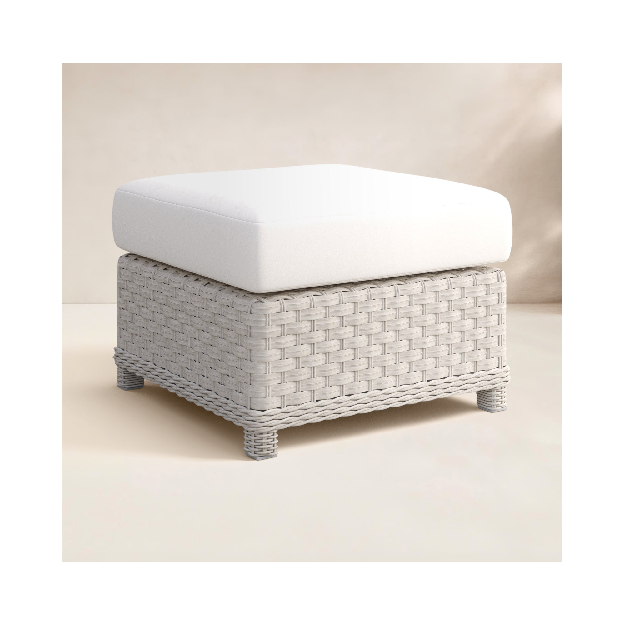 Sky Outdoor Ottoman with SunbCushion, Canvas Canvas Sunbrella® Canvas