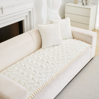 Coussin moelleux en fourrure de vison, coussin de canapé ondulé antidérapant, housse de canapé luxueuse très épaisse