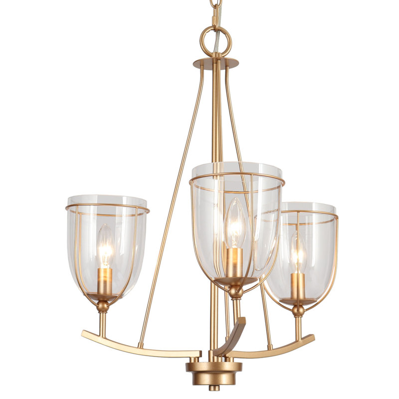 Lustre géométrique unique à 3 lumières, Or