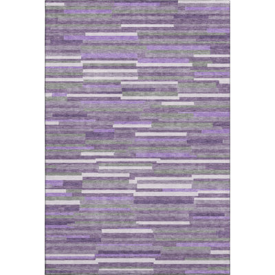 Premium Machine Washable Prisco Purple Rug