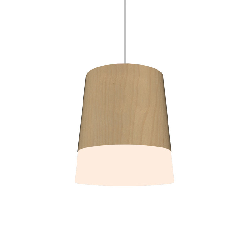Cônico 1 - Light Pendant, Maple, Matte Black, 12.99" H x 10.83" W x 10.83" D
