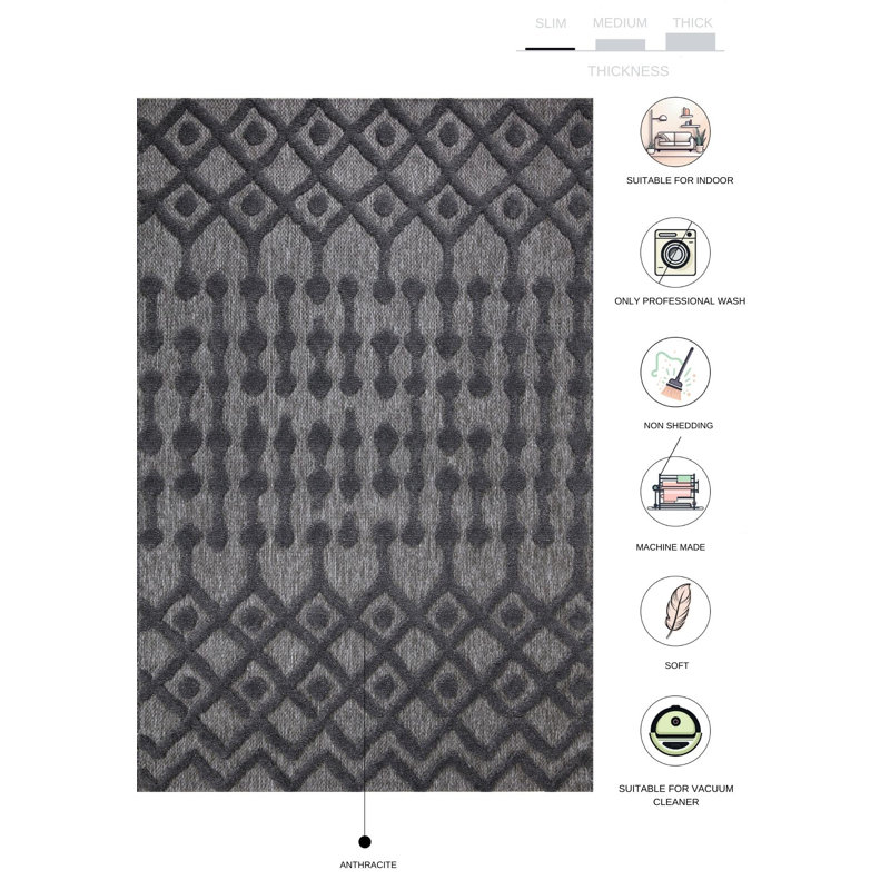 Stoiko Geometric Indoor Rug, Rectangle 4' x 5'11"