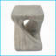 Table basse à spirale grise aspect bois gris MGO - sans assemblage, pour une utilisation intérieure / extérieure