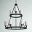 Lustre en roue de chariot à 9 lumières de style bougie Nicolao-750978000-750978001
