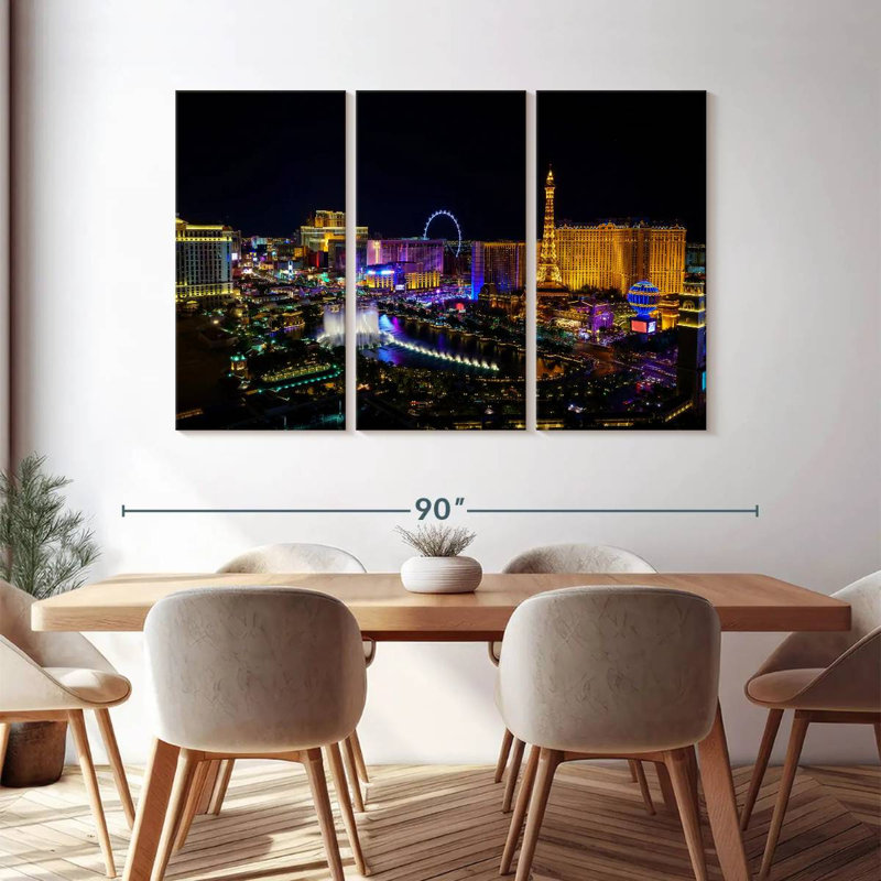 " Las Vegas " 3 - Pieces, 48" H x 74" W x 1.25" D