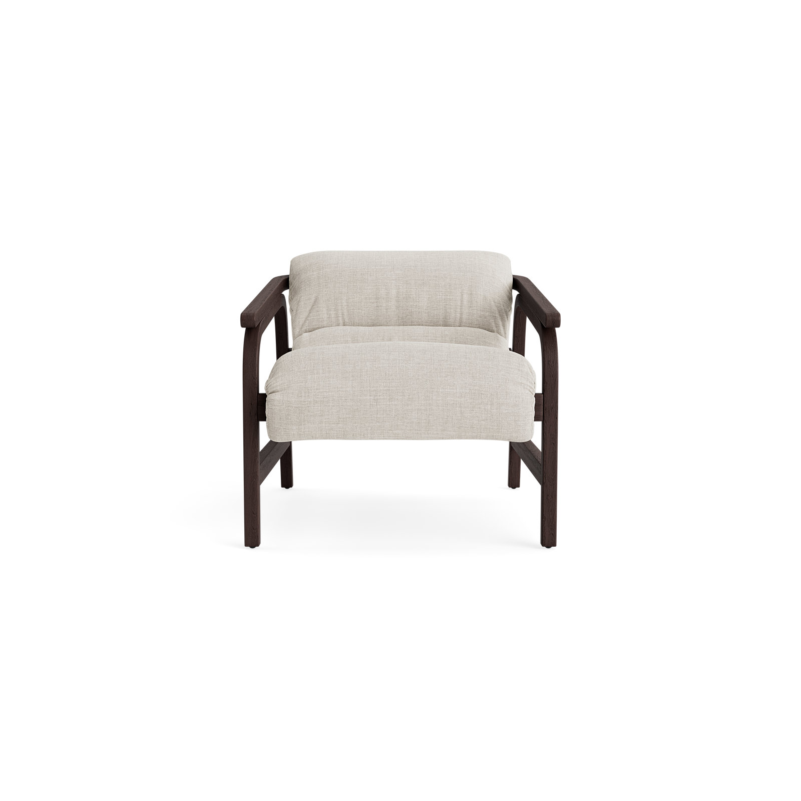 Cellire Chair, Dark Brown Wood/Java, Parchment Polyester