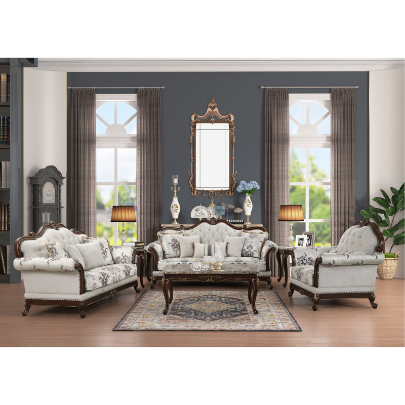 Traditional Style Button Tufted Chair