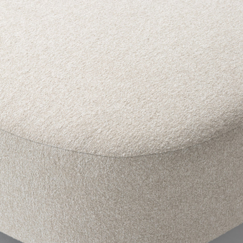 Crete Pebble Upholstered Square Ottoman with Plywood Frame