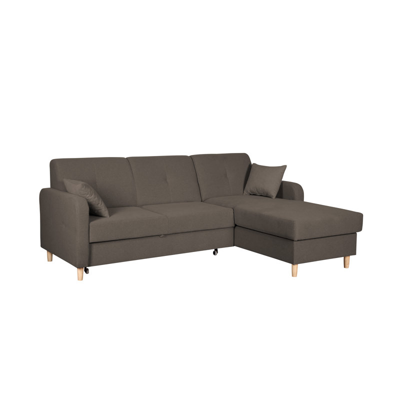 4 Seater Sofa Bed, Right Hand Facing, Brown