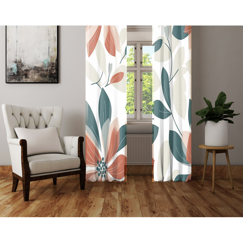 Brenlie Semi Sheer Curtain Panel Pair, 56" W x 78" L
