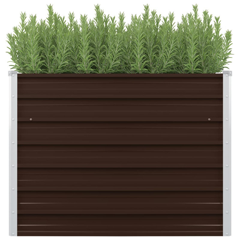 Jardinière en acier galvanisé, Brun, H 30,3 po x l 39,37 po x P 15,75 po