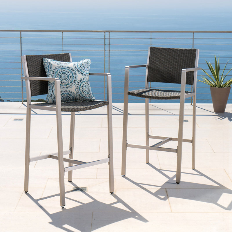 29.50" Barstools with Rust-Proof Aluminum Frame Set of 2