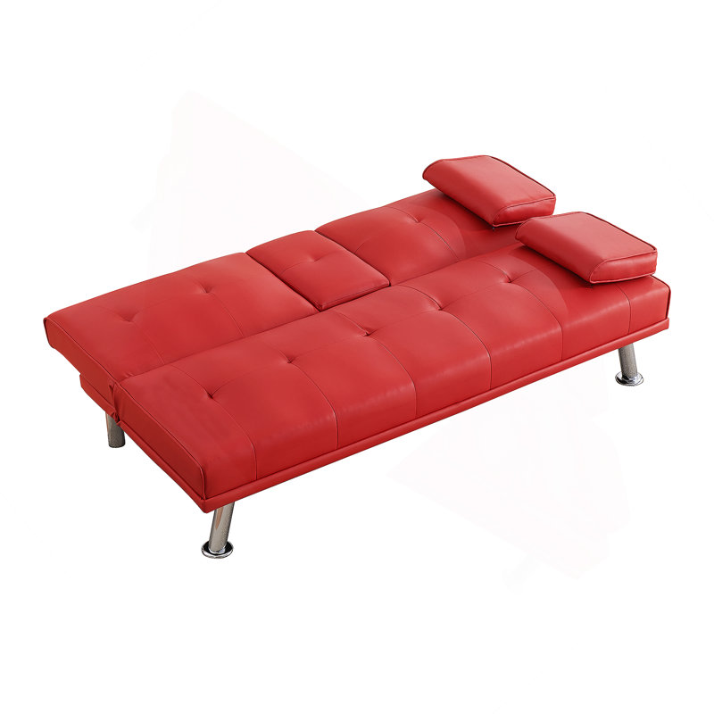 Canapé-lit pliant double 67 po avec table basse 67 po, Rouge