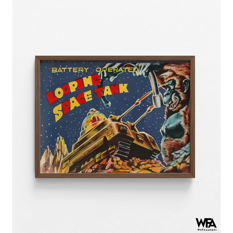 Affiche rétro de jeu de gorille, impression de réservoir rétro, décor de chambre militaire rétro, idée de cadeau de science-fiction, idée de cadeau de petit ami