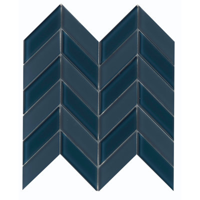 SAMPLE - Edge Navy Glass Mosaic Tile