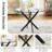 3-Piece Dining Table Set, 36" Round Tempered Glass Table And 2 Tufted Velvet Upholstered Chairs With Nailhead Trim And Pull Ring-1024660182