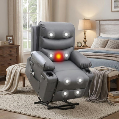 Fauteuil inclinable électrique surdimensionné avec massage et chaleur - siège large, soutien robuste, confort quotidien
