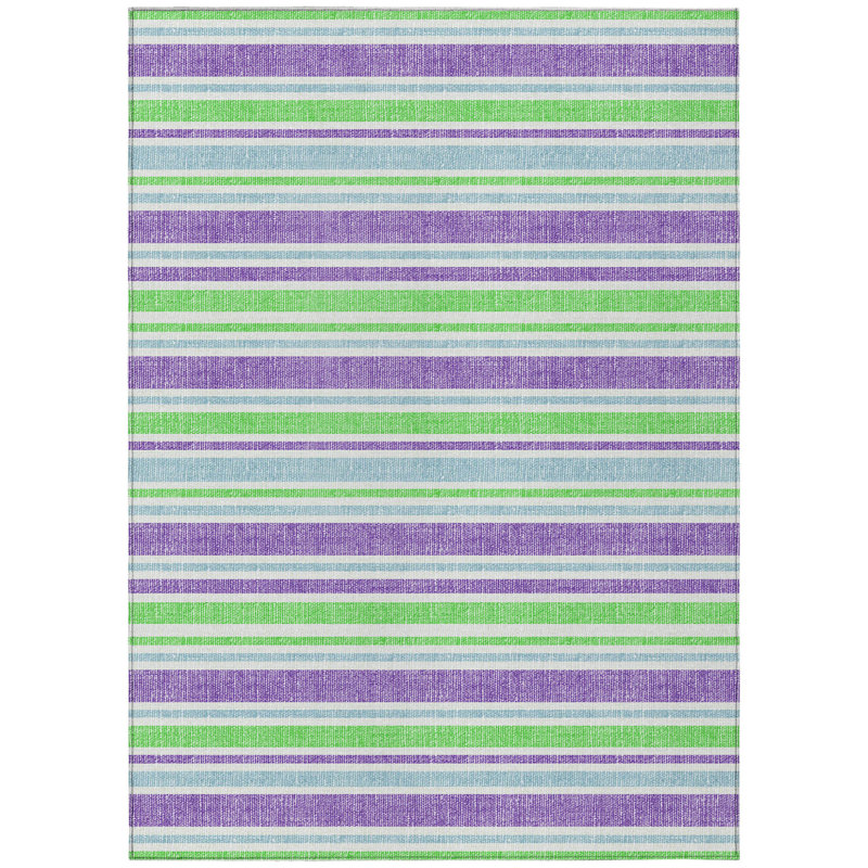 Tapis rayé lavable antidérapant 9 pi x 12 pi vert lime