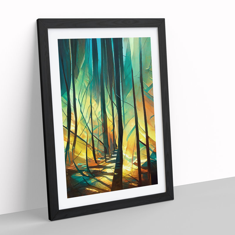Forest Expressionism No.3 Abstract - Single Picture Frame Painting, Black, 64cm H x 46cm W x 2cm D