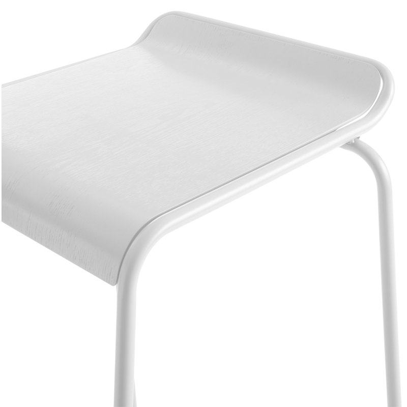 Ready Stool with Metal Frame, White, Counter Stool (25" Seat Height)
