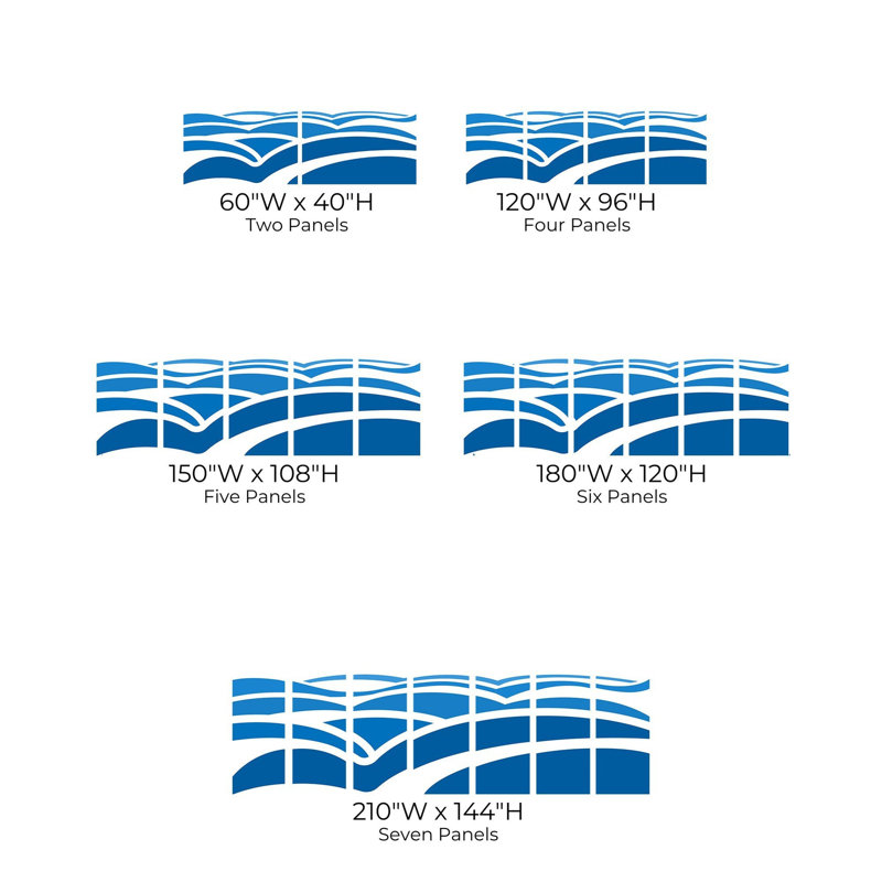 Papier peint de qualité supérieure - Vagues océaniques abstraites, L 96 po x l 120 po