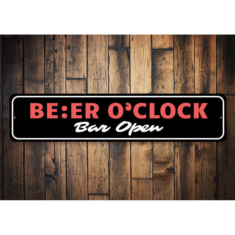 Enseigne en aluminium Beer O, H 4 po x l 18 po x P 0,04 po