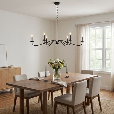 Lustre 6 lumières Meridian en noir mat