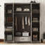 Armoire à miroir 4 portes (gris)