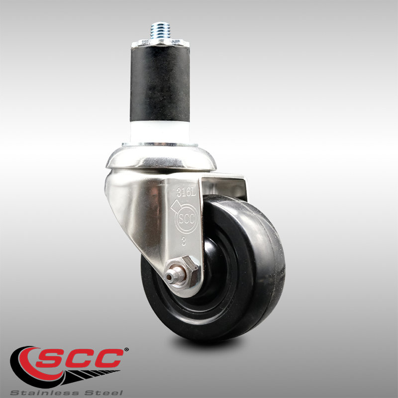 Soft Rubber Swivel Expanding Stem Caster