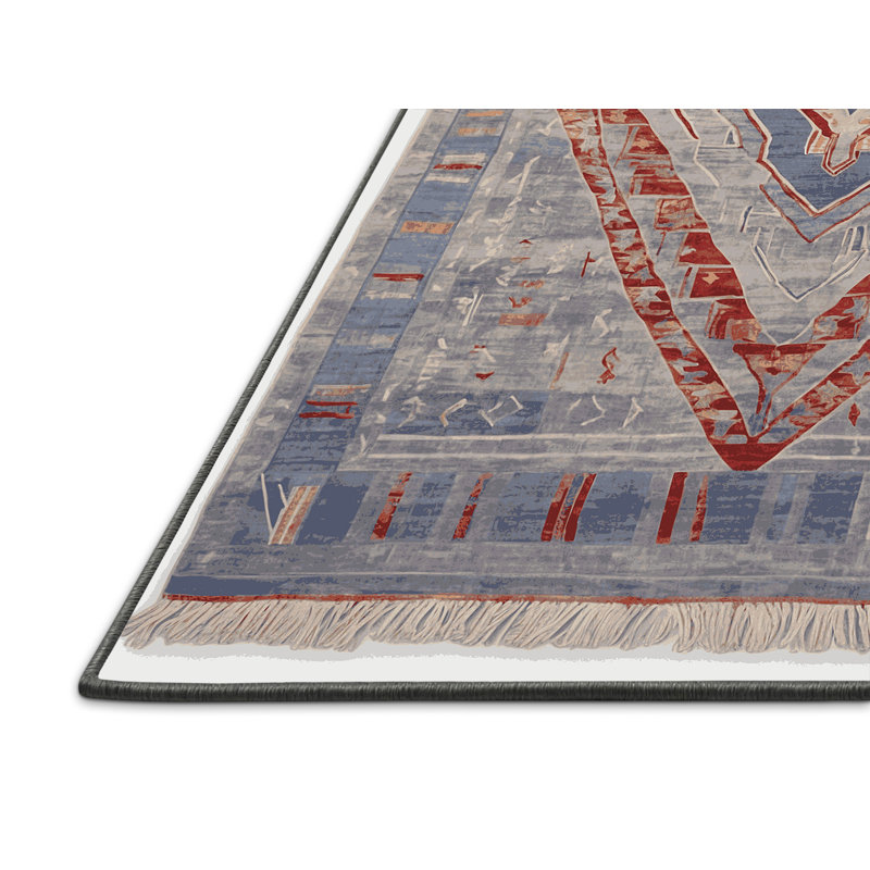 Tapis gris soyeux et moelleux, Carré 5 pi