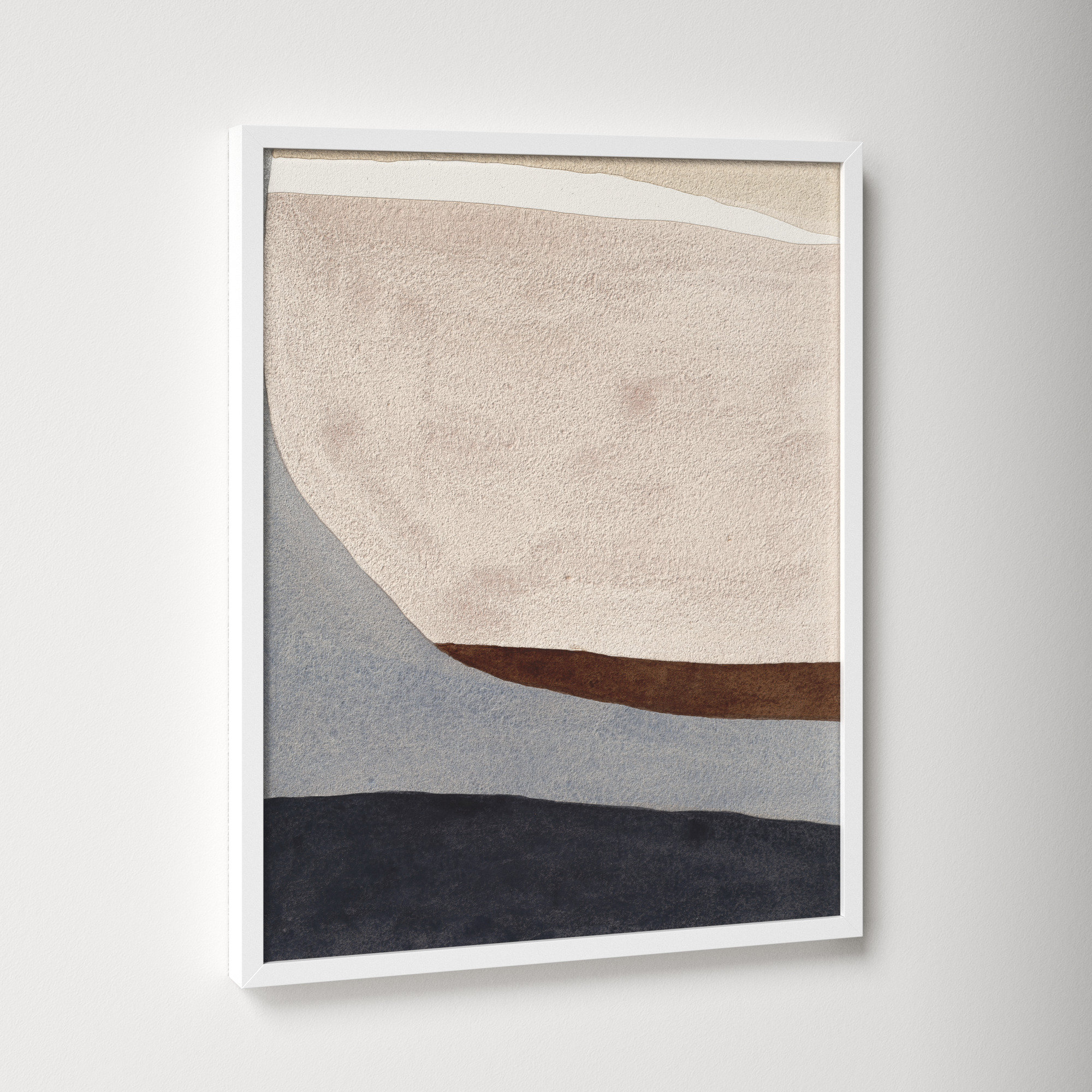 Divided By Blue 2 by Julia Balfour, White Framed, 20" H x 16" W x 1.25" D