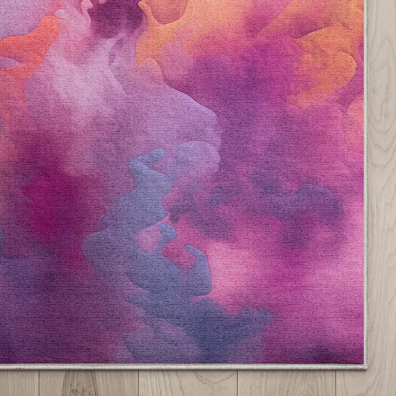 Abstract Pastel Cloud Rug - Modern Living Room Statement Piece 5' x 7' Area Rug