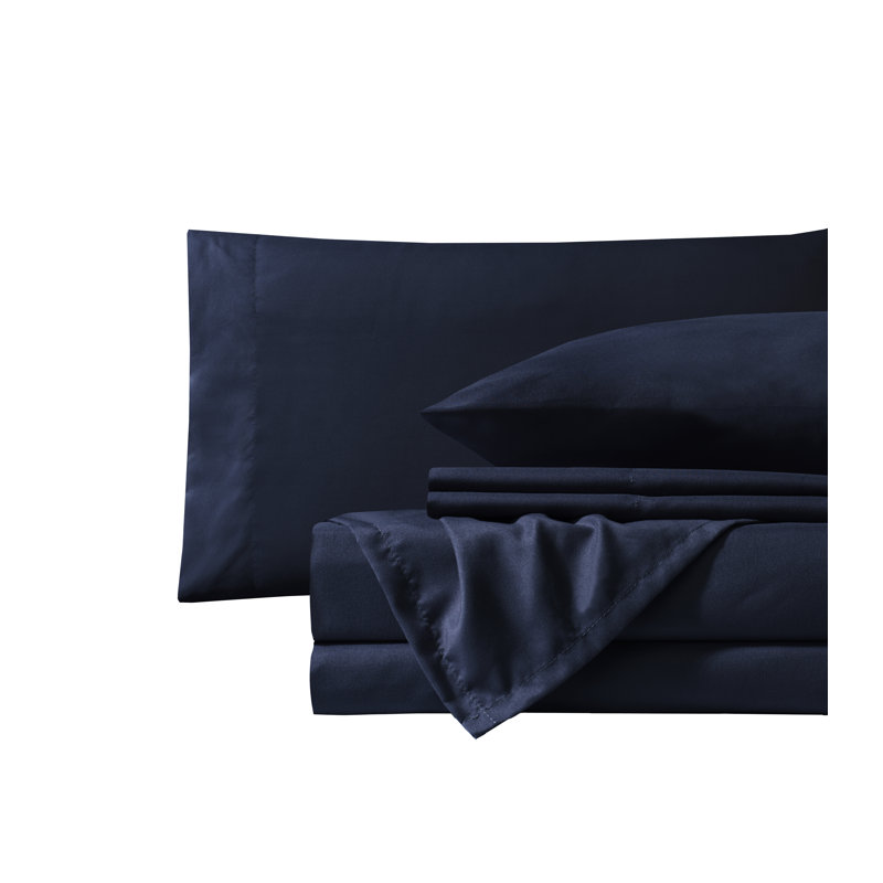 Videri Home Super Soft Sheet Set, Full Sheet Set + Fitted Sheet + 2 Pillowcases, Navy