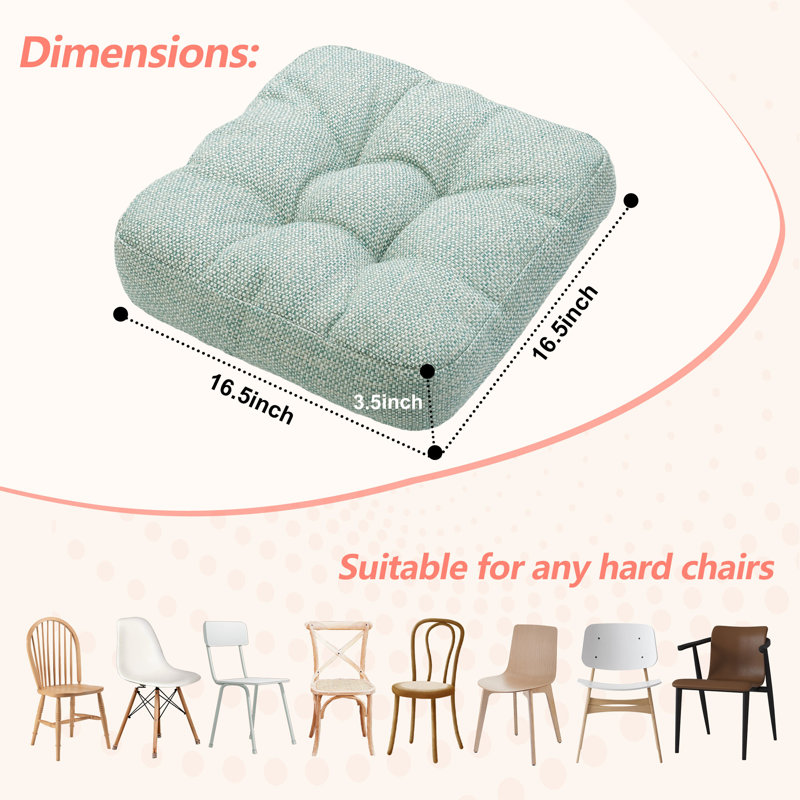 Coussin de chaise de salle à manger 16,5 pouces, Polypropylène vert / oléfine