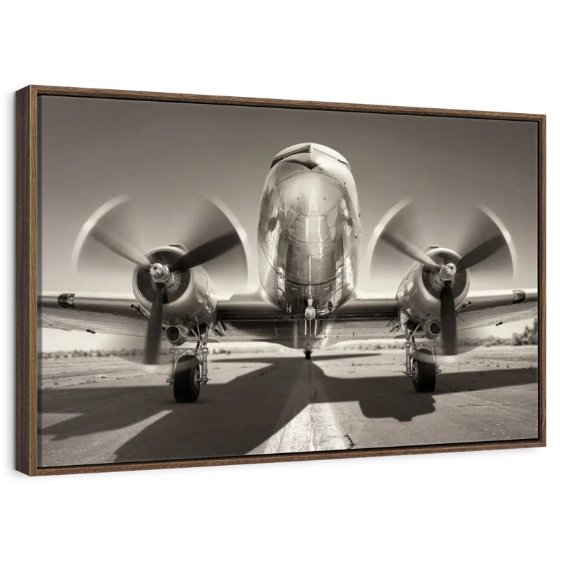 Gray Plane, 19" X 13", Floating Frame Walnut