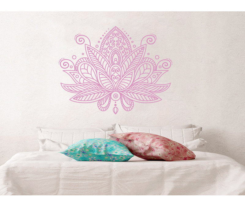 Décalcomanie murale fleur mandala lotus Estrella, Lilas