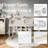 Vanity Makeup Table Chair Set, Modern Dressing Desk, Organizer, Charging Port-1211994347