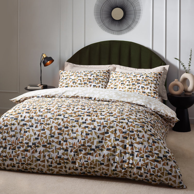 Olli Cotton Blend Geometric Shapes Duvet Cover Set with Pillowcases, Double - 2 Standard Pillowcases