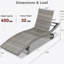 Ensemble de 2 chaises longues de patio, chaise longue d'extérieur inclinable à roulettes, table d'appoint coulissante, dossier réglable-1199095579