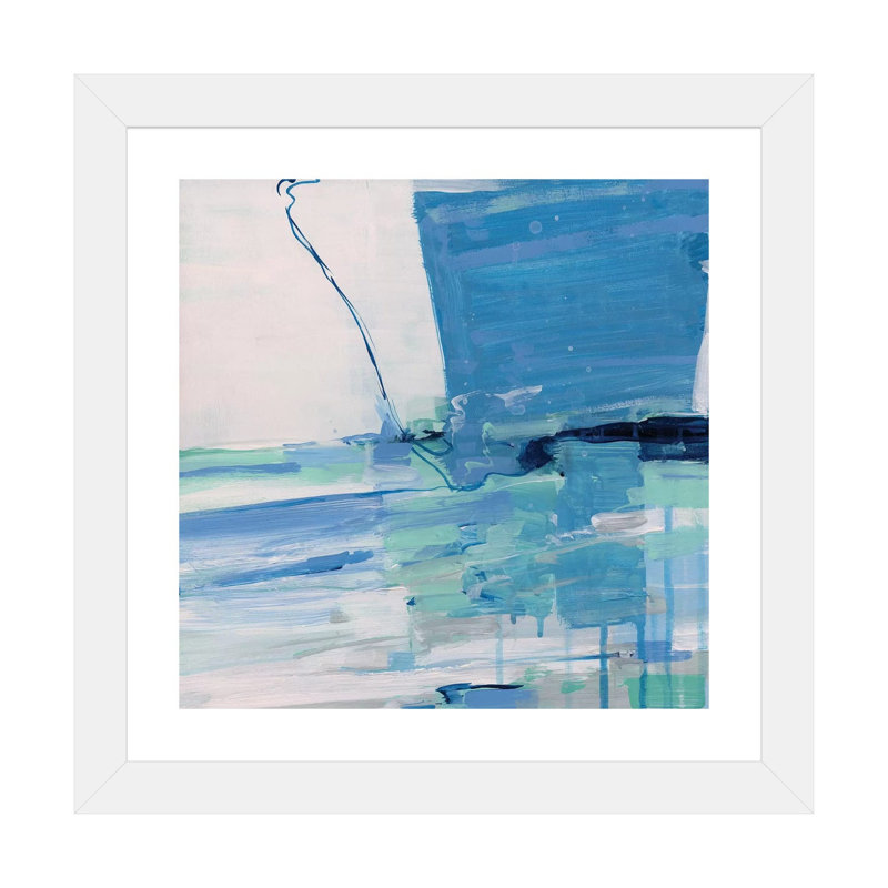 «Summer Seas» par Sally Swatland - reproduction d'art, Blanc, H 24 po x l 24 po x p 1 po, Papier encadré blanc