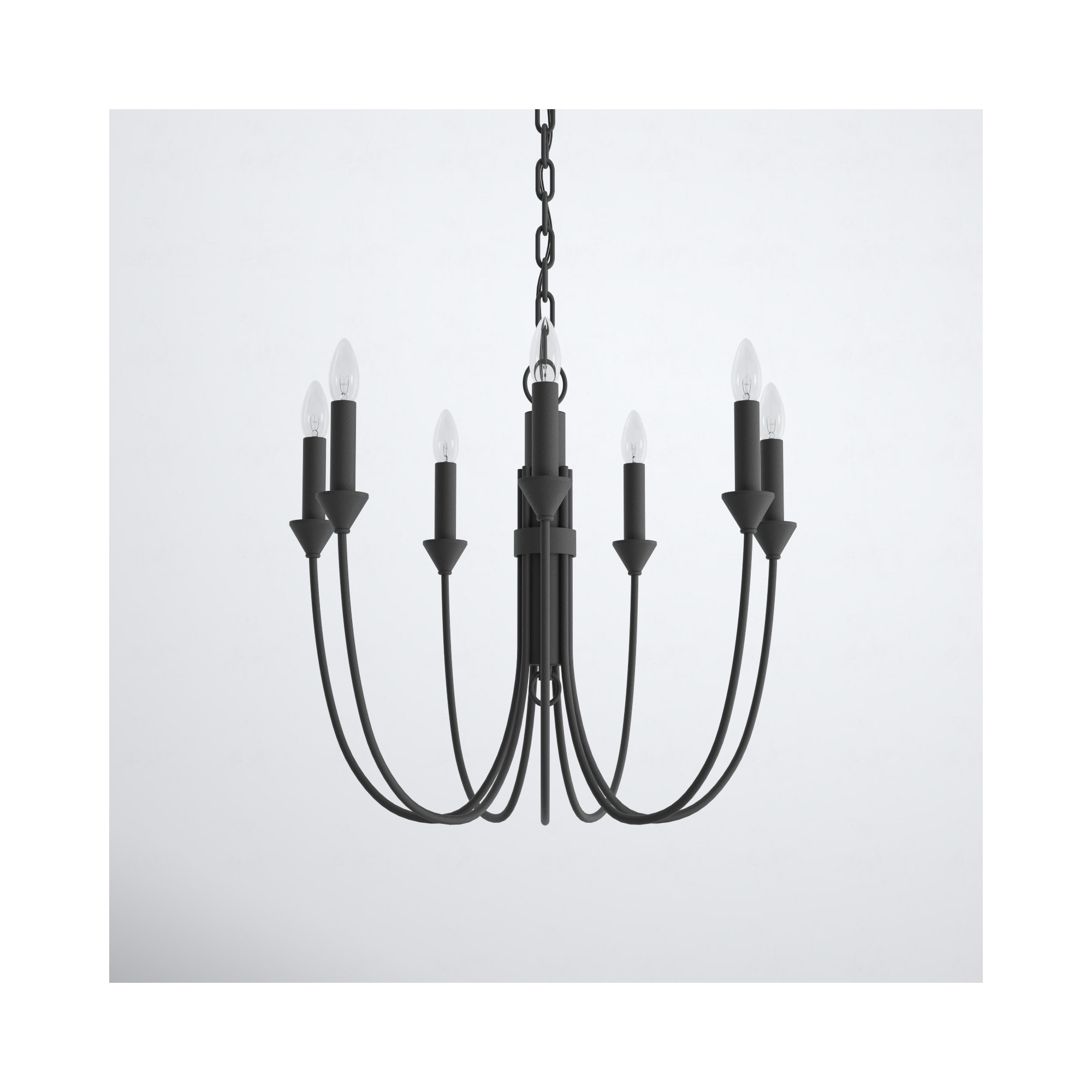 Alexandria 7 - Light Metal Dimmable Chandelier, Forged Iron